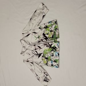 Christopher & Banks Jacket Blazer 3/4 Sleeve Floral Print White Women's XL